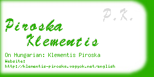 piroska klementis business card